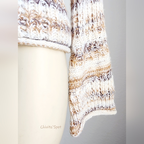 ๐๏ธ๐ท Universal Thread Chunky Knit Sweater Long Sleeve Rolled Hem Brown - XS - Picture 9 of 15